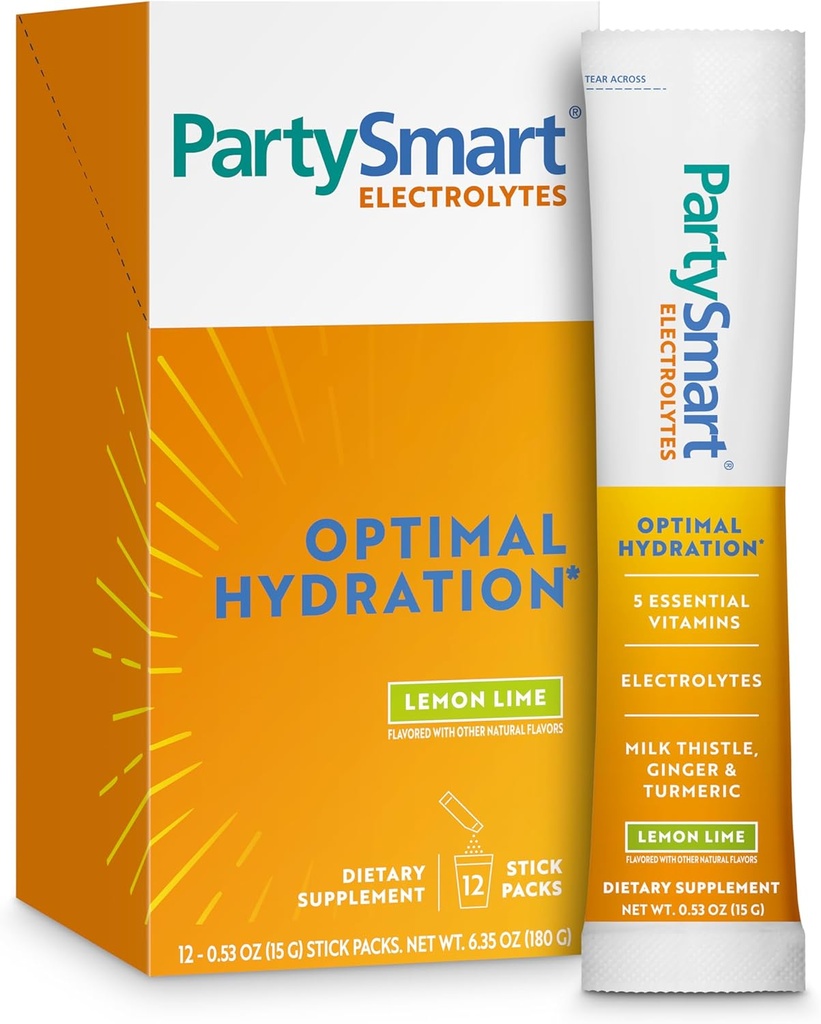 Himalaya PartisiSmart Lemon Lime Electrolytes Toz Paketleri, 12 Kont, Destek Hydration, Soğutma & Potasyum, C & daha fazlası, Antioksit Süt Butle, Ginger & Turmeric