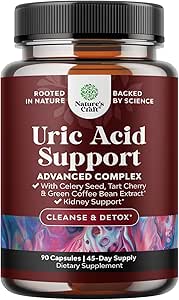 Green Coffee Bean Uric Acid Cleanse & Detox - Green Coffee Beans with Turmeric, Tart Cherry & Celery Seed for Yetişkinler - Daily Uric Acid Flush for Commons Support & Kidney Cleanser - 90 Ct