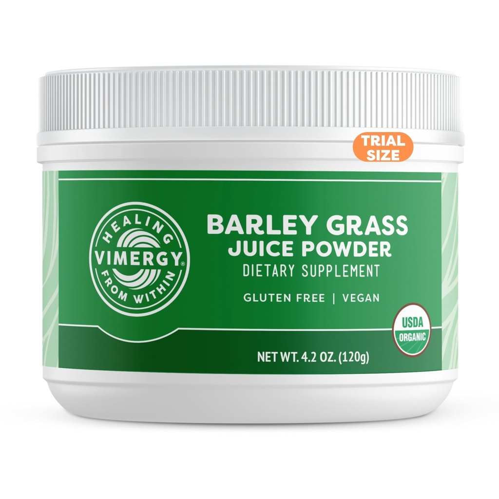 Vimergy Barley Grass Juice Diyeter Supplement - Servis başına 0.8g (150 Hizmet) - Temiz Superfood Formula - Cardiovascular Health * - Organik, Vegan & Gluten-Free - Seyahat Boyutu 120g