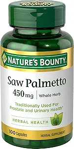 Nature's Bounty Saw Palmetto, Herbal Health Supplement, Prostate και Urinary Health, 450 mg, 100 Κάψουλες