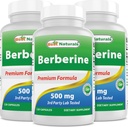 Best Naturals Βερβερίνη 500mg 120 Κάψουλες - Υποστηρίζει την Ανοσολογική Λειτουργία, Καρδιαγγειακή & Γαστρεντερική Λειτουργία (120 Count (Pack of 3))