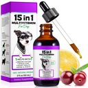 Köpek Multivitamin,15 1 Dog Multivitamin Liquid Drops Supplements, Dog Vitamins for Heart Health, Bones, Joint, Skin & Coat, Bladder, Immune System Support 60 ml