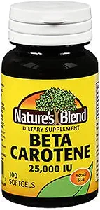 Nature's Blend Beta Carotene 25000 IU - 100 μαλακά γέλη, συσκευασία των 2