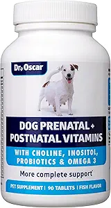 Köpek Prenatal Vitaminleri. Folic Acid, Omega 3, Probiyotikler, Choline & Inositol, Anne & Puppies için Anahtar, 90 Tabletler