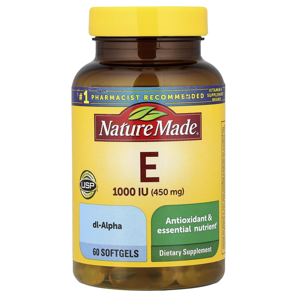 Nature Made Vitamin E 1000 IU (dl-Alpha) Softgels 60 Cttt