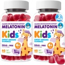 DR. MORITZ Melatonin for Kids, Vegan Sleep Aid Supplements with Low Sugar, Adult and Kids Melatonin Gummies with Strawberry Flavor, for Ages 4+, 60 Count Count Count