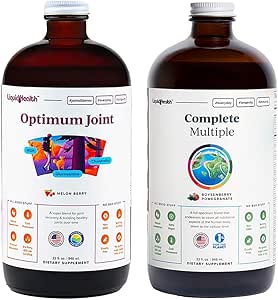 LIQUIDHEALTH Optimum Ortak Glucosamin Chondroitin Supplement & Complete multiple Daily Multivitamin Sche for Men & Women - Immune Support, Bone Joint Health, Whole Foods - USA Made, Vegan, Non-GMO