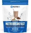 NutriBreakfast by Nutrillermo/Keto Protein Collagen Powder with MCT Oil/MCT Oil Powder/Keto Collagen Peptides with Grass-Fed Bovine Collagen Type I & III (15.9, Σοκολάτα)