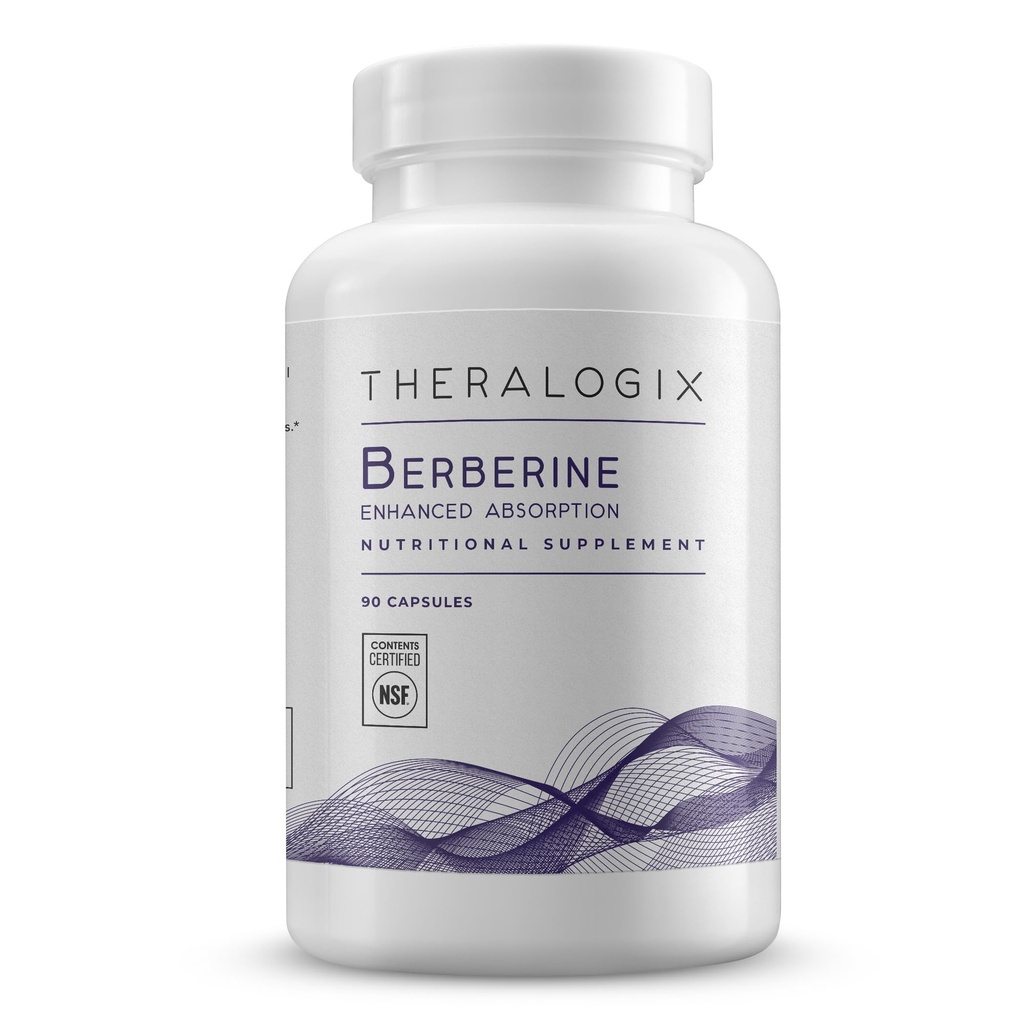 Theralogix Berberine Ενισχυμένη Απορρόφηση - Προμήθεια 90 ημερών - Κατασκευασμένο με Φυτοσώματα Βερβερίνης για να βοηθήσει στην υποστήριξη του υγιούς μεταβολισμού & ισορροπία ορμονών* - NSF Πιστοποιημένο - 90 κάψουλες