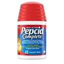 Pepcid Complete Acid Reducer + Antacid for Acid Reflux, 10mg Famotidine, 800mg Ασβέστιο Ανθρακικό & 165mg Μαγνήσιο Υδροξείδιο ανά Heartburn Tablet, Αντιόξινα Μάσημα, Τροπικά Φρούτα, 25 ct