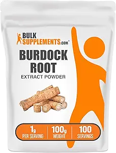 BulkSupplements.com Burdock Root Extract Toz - Burdock Root Toz, Herbal Supplement - Vegan & Gluten Free, 1g per Service, 250g (8.8 oz) (Pazar 1)