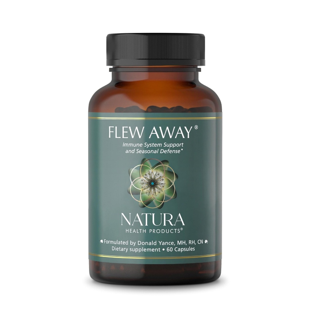 Natura Health Products Flew Away Supplement - Υποστήριξη ανοσοποιητικού συστήματος & Εποχική Άμυνα - με Ginger, Elderberry, Propolis και Eucalyptus (60 κάψουλες)