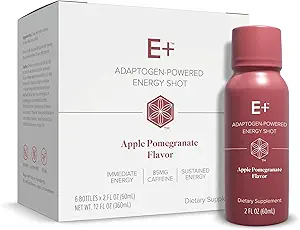 Isagenix E + - Bitki bazlı Caffeine & Adaptojenik Botanik Öğüt - Flavored Energy Shot - Apple Pomegranate - 2 Oz Şişes (6 Pack)