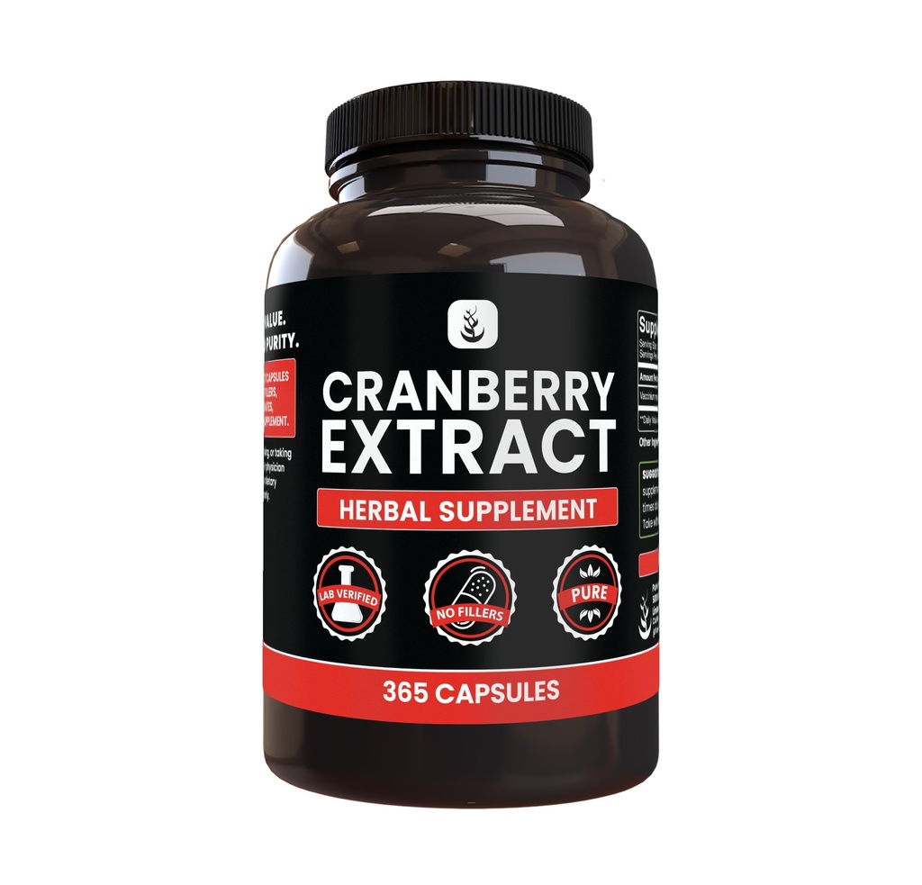 PURE ORIGINAL INGREDIENTS Cranberry Extract (365 Capsules) Hiçbir Magnezyum Or Rice Fillers, Always Pure, Lab TY