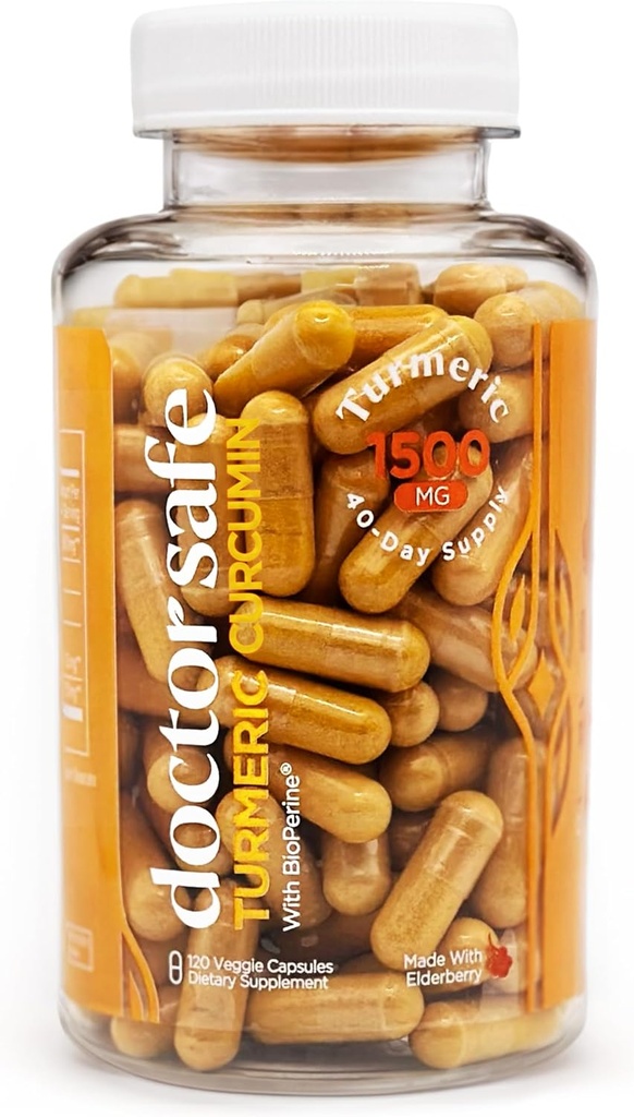 Turmeric Curcumin with Black Pepper Extract 1500 mg - High Abxia Ultra Potent Turmeric Supplement with 95 Curcuminoids and BioPerine - Non GMO Curcumin Capsules for Ortak Destek - 120 Capsules
