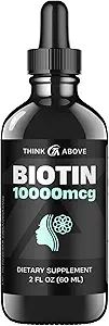 Vitamin C ile Sıvı Biotin 10.000 mcg – Yüksek Potency Saç, Skin & Nail Desteği – Hızlı Abhidrasyon Biotin Drops – 60 Day Supply – 2 ozz