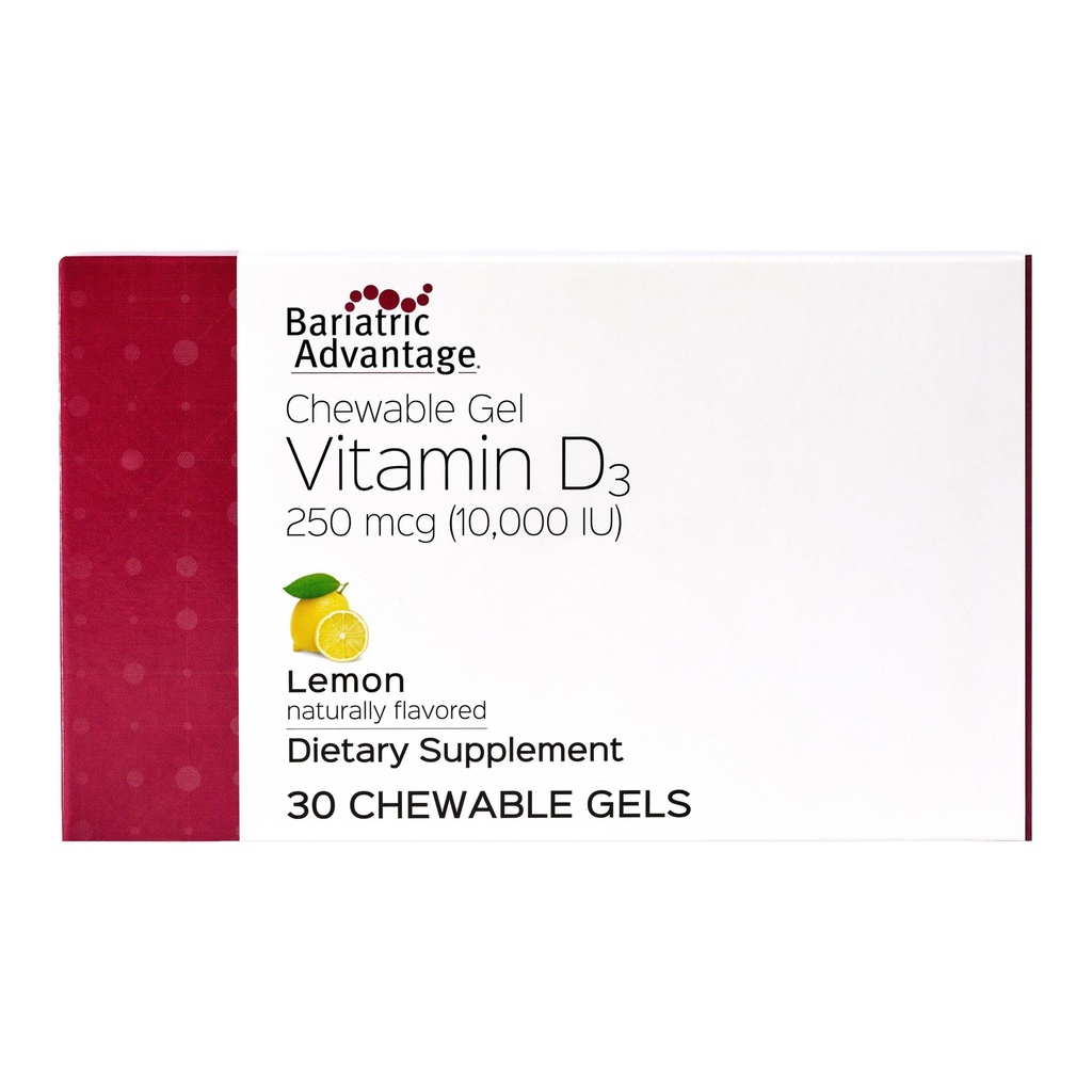 Bariatrik Avantaj Vitamin D Gels 10.000 IU - Vitamin D3 Chewable Gels - Bone Health Support * - Bariatrik Hastalar için - İyi Flavor Vitaminleri - Kullanımı Kolay - 30 Count