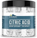 Earthborn Elements Citric Acid 200 Capsules, Pure & Undiled, No Wordss