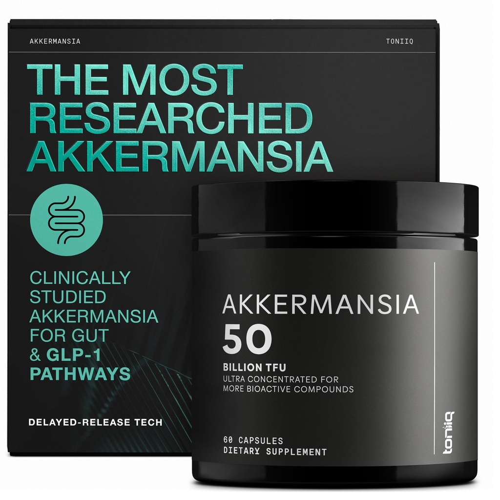 Toniiq Akkermansia Probiotic – 10 δισεκατομμύρια TFU – Υποστηρίζει την υγεία των ούρων και τη δραστηριότητα GLP-1