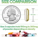 XPRS Nutra Delayed Release Size 3 Empty Capsules - 1000 Count Clear Empty Vegan Capsules - Vegetarian Pills - DIY Vegetable Capsule Filling - Fillable Veggie Gel Caps for Do-It-Yourself Supplements