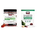 Force Factor ProbioSlim Apple Cider Vinegar Gummies with Organic, Lacto Adsensee & Smarter Greens Superfood Chews, Greens and Superfoods with Probiyotiks, Antioksis