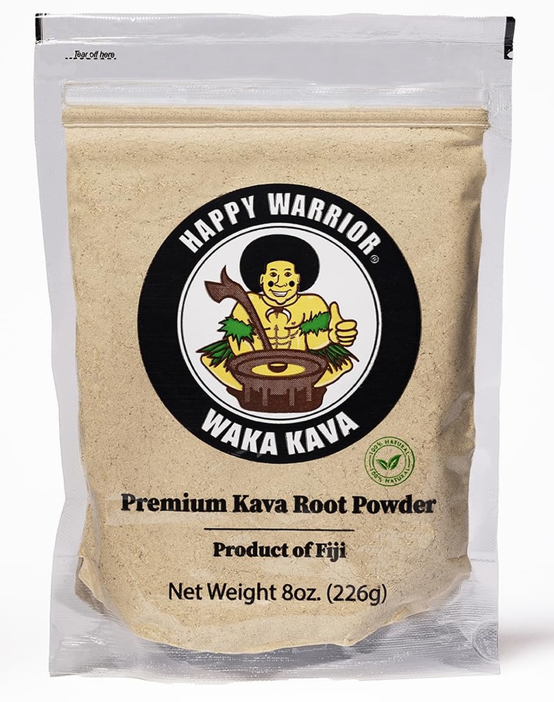 Mutlu Savaşçı Kava Toz - Premium Noble Waka Kava Fiji'den - 8 oz