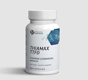 Thiamax B1 (Thiamine TTFD), Orijinal, Zehirler, Destekler Enerji Metabolism, Yüksek Dose, Üçüncü Parti Test Edildi, Tüm Active Malzemeler 100 mg, 180 Count