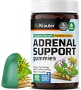 BIO KRAUTER Adrenal Destek Gummies - 60 Chews - Rhodiola & Ashwagandha Gummies with Vitamins C, B6, B12 - Vegan Mood Support Supplement