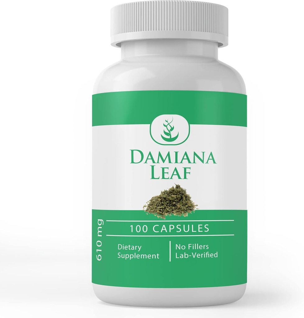 ΑΝΩΤΑΤΑ ΑΡΧΙΚΑ ΣΥΣΤΑΤΙΚΑ Damiana Leaf, 100 κάψουλες, Πάντα Αγνή, Χωρίς Πρόσθετα ή Fillers, Εργαστήριο Επαληθευμένο