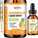 Magnezyum Glycinate Liquid Drops, 1000 mg of Liquid Magnezyum Kompleksi Uyku, Nerve, Enerji, Kas, Bone, Calm & Digestion, High Abxia, 2 Fl Oz, Sugar-Free Pineapple Flavor