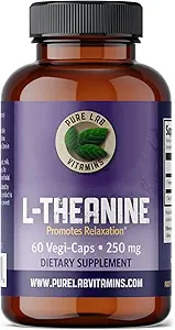 Pure Lab Vitamins L-Theanine 250 mg - Kanada'da Yapılan 60 Vegi-Caps