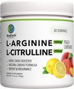 L-Arginine 5000mg + L-Citrulline 2000mg Complex Powder Supplement - Nitric Oxide Booster - Heart Health, Blood Flow, Energy & Endurance - 30 Servings (Peach Lemonade)