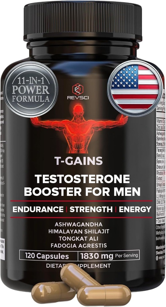 Αναβολικά Booster & μυών Builder, T-GAINS συμπλήρωμα τεστοστερόνης για τους άνδρες, TRT τεστ Booster & οιστρογόνων Blocker, HGH συμπληρώματα για τους άνδρες - Tongkat Ali Fadogia Agrestis για την ανάπτυξη των μυών, 120 Caps