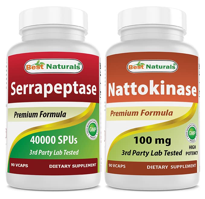 En İyi Doğallar Serrapeptase 40000 SPUs & Nattokinase 100 Mg