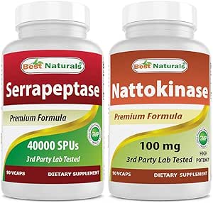 En İyi Doğallar Serrapeptase 40000 SPUs & Nattokinase 100 Mg