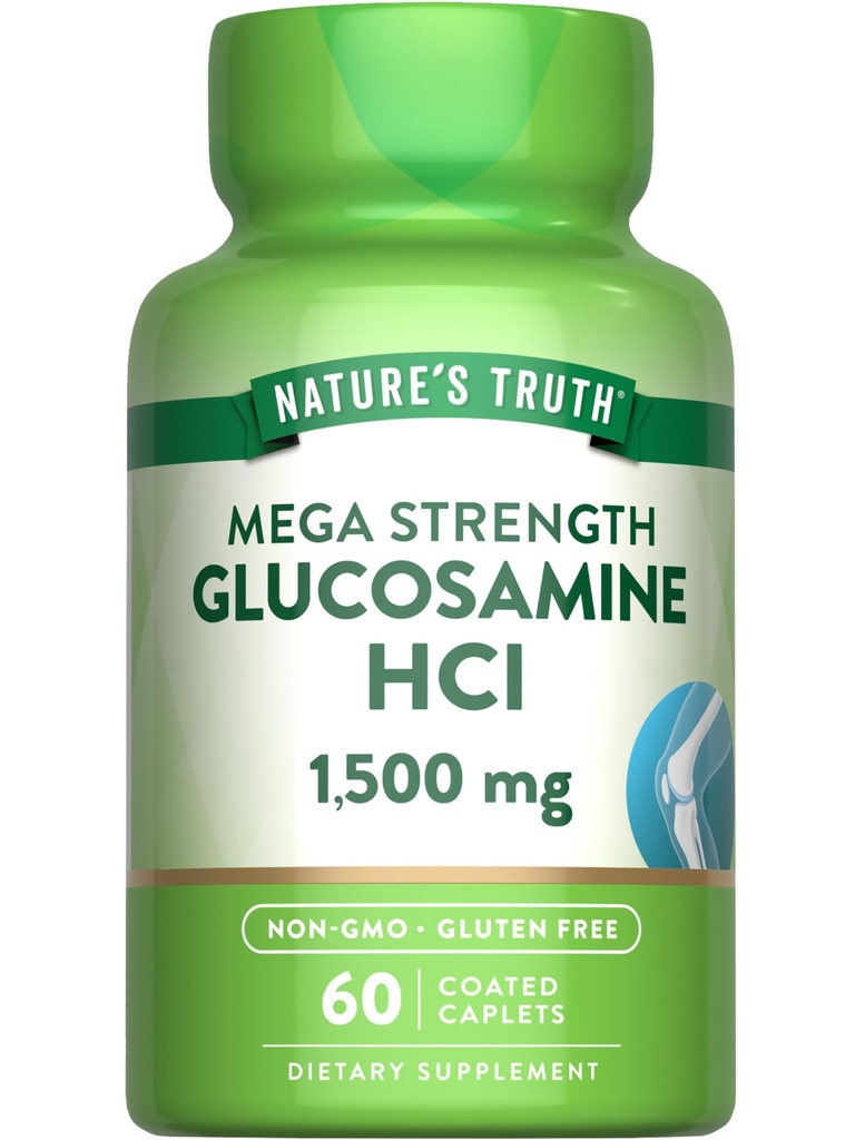Nature's Truth Glucosamine HCI 1500 mg | 60 Caplets | Mega Strength | Non-GMO & Gluten Free Supplement Supplement