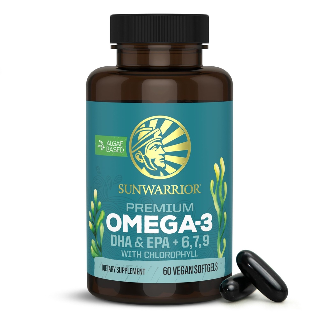 Sunwarrior Vegan Omega 3 DHA & EPA Supplement Algal Oil, Fish Oil Supports Brain Eye Joint & Heart Health (60 Count) için Alternatif Tercih Etti