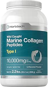 Horbäach Marine Collagen Powder 2.2 lbs | Hydrolyzed Collagen Peptides | Unflavored | Keto, Paleo, Non-GMO, Gluten Free Supplement