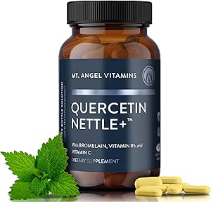 Mt. Angel Vitamins Quercetin Nettle+ - Antivirüs Wellness & Sinus Health, Bromelain ile birlikte Quercetin, Mevsimsel Well-Being, cGMP sertifikalı, ABD'de 60 Tablet