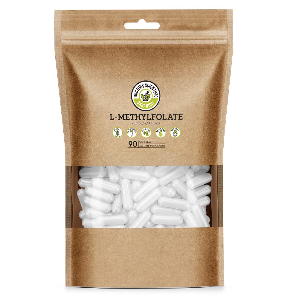 DSO L Methylfolate 7, 5mg (5 MTHF συμπλήρωμα) - 90 Vegan Κάψουλες (7, 5 mg) - Ενεργό L Methyl Folate συμπλήρωμα για τον έλεγχο της ομοκυστεΐνης - Φολικό οξύ Βιταμίνη - Οικολογική Συσκευασία