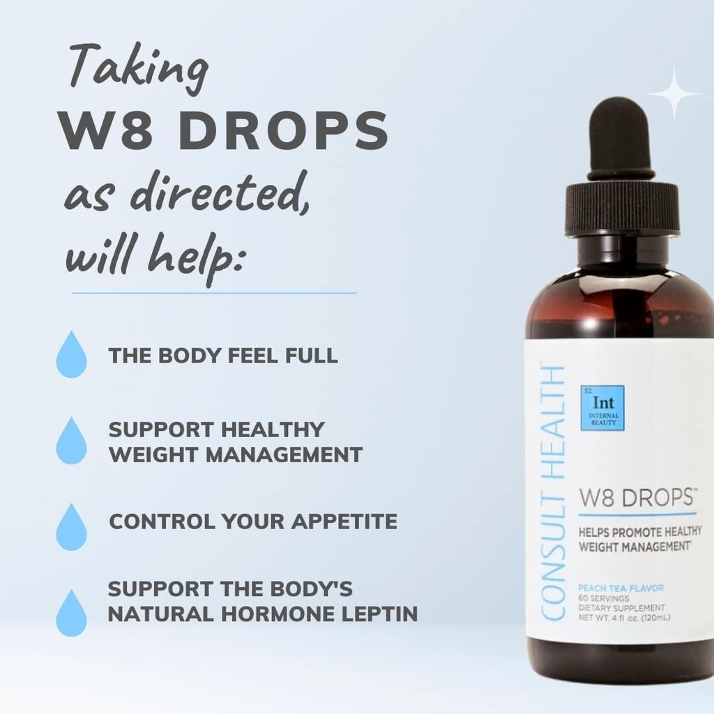 Συμβουλευτείτε την υγεία W8 Drops -Γιατρός Formulated συμπλήρωμα απώλειας υγρού βάρους με DygloFit- Supports Ορεκτικό έλεγχο, μεταβολισμός & ισορροπία ορμονών - Φυσικό Αντιοξειδωτικό Προστασία-2 Σταγονομετρητές δύο φορές την ημέρα