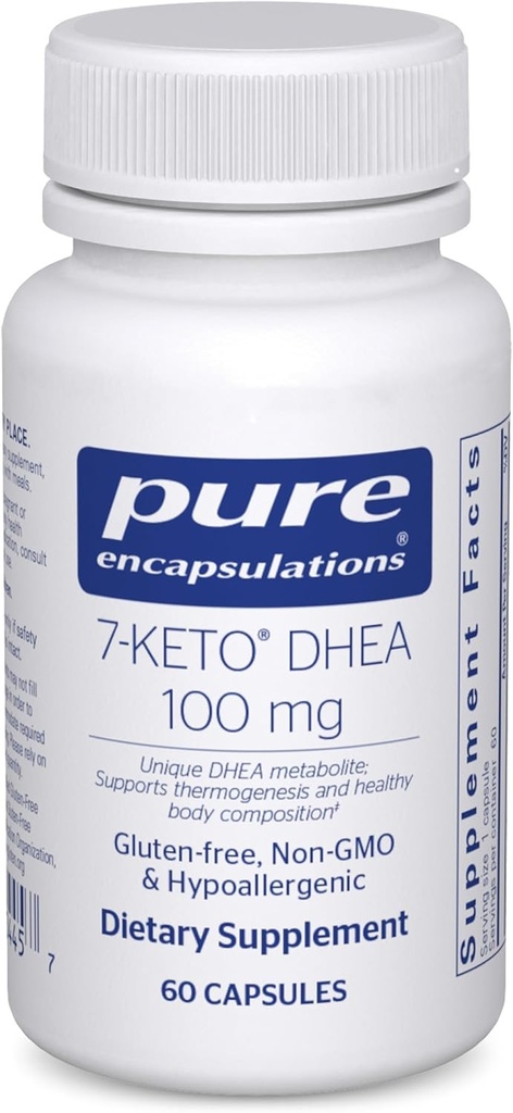 Saf Encapsulations 7-Keto DHEA 100 mg | Benzersiz DHEA Metabolite Supplement to Support Thermogenesis and Health Body Piano* | 60 Capsules