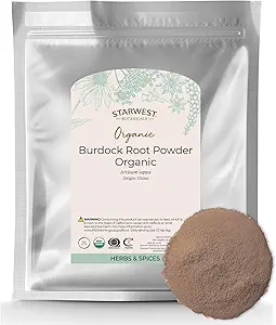 Starwest Botaniks Burdock Kök Toz Organik - Antioksitlerin Doğal Kaynağı, Loose Herb için Çay, Rice, Soup & Stews, Certified Kosher, Non-GMO - Bulk 1 lb Bag Bag Bag