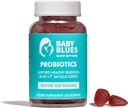 Baby Blues Probiotic Gummies για τις γυναίκες – Βιολογικό άρωμα φράουλας – Gut, ανοσοποιητικό, δέρμα & κολπική υγεία – 5 δισεκατομμύρια CFU DE111® – Vegan ημερήσιο συμπλήρωμα για τις μητέρες – Προ/μεταγεννητική υποστήριξη