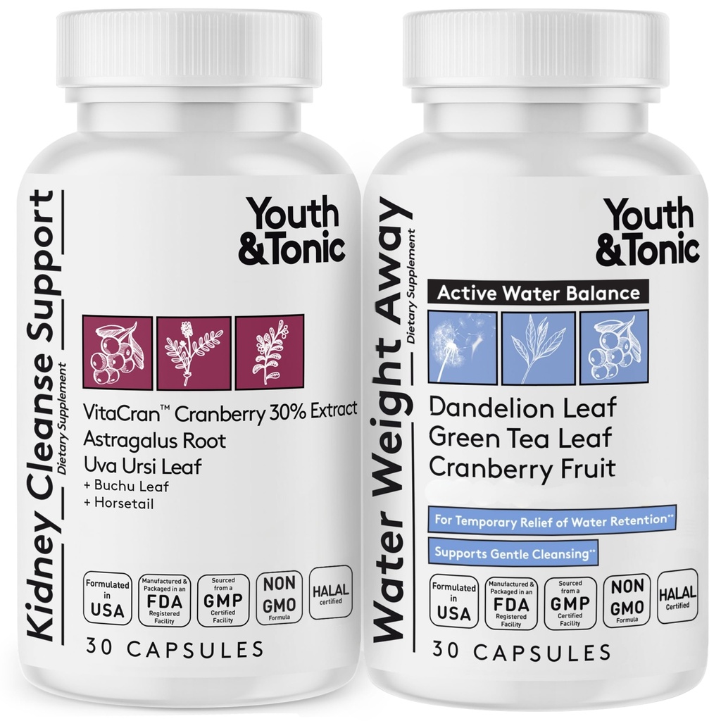 Kidney Cleanse Swelling ve Fazla Vücut Akışları ve Metabolik Atık / 30 + 30 Capsules & Metabolic Waste / 30 + 30 Capsules