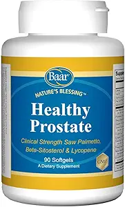 Baar Nature's Blessing Healthy Prostate Softgels, Clinical Strength Saw Palmetto, Beta-Sitosterol & Lycopene, 90 Softgels