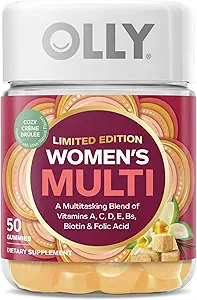 OLLY Women's Multi, Vitamins A, C, D, E, B, çinko, Limited Edition, Cozy Crème Brulee - 50ct