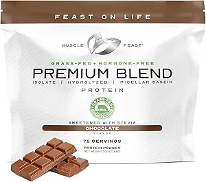 Kasır Premiumiç Tüm Doğal Hormonlar Ücretsiz Grass-Fed Whey Protein Toz, Çikolata, 5lb