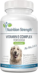 Köpekler için E, Cardiovascular Sağlığı, Destek Hücre Membranları, Köpek Immune System Plus çinko, Selenium, Folate, Salmon Oil, 120 Chewable Tabletler