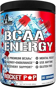 EVL BCAAs Amino Asits Toz - BCAA Energy Pre Workout Toz for Muscle Recovery Lean growth and Endurance - Rehydating Post Workout Recovery Drink with Natural Caffeine - Rocket Pop